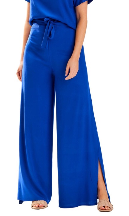 Pantaloni dama, Awama, Viscoza/Poliester, Albastru