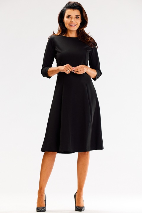 Rochie dama awama, Poliester, Negru A594