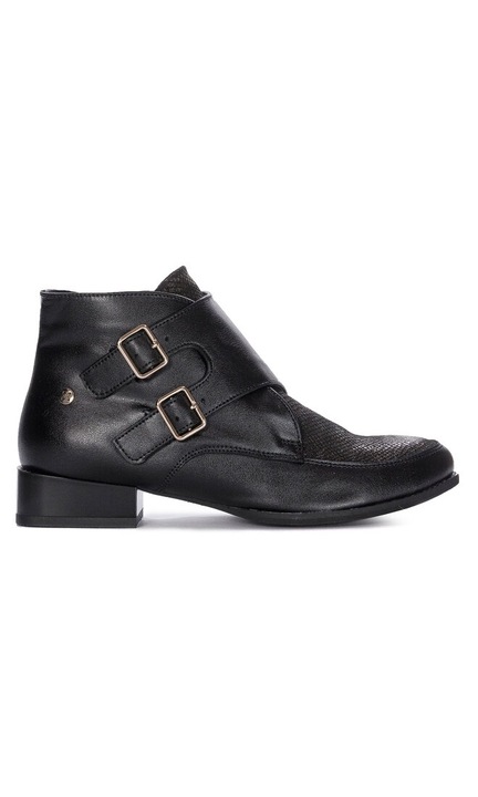 Botine 06696-01/00-8 Negru, Maciejka, Piele naturala