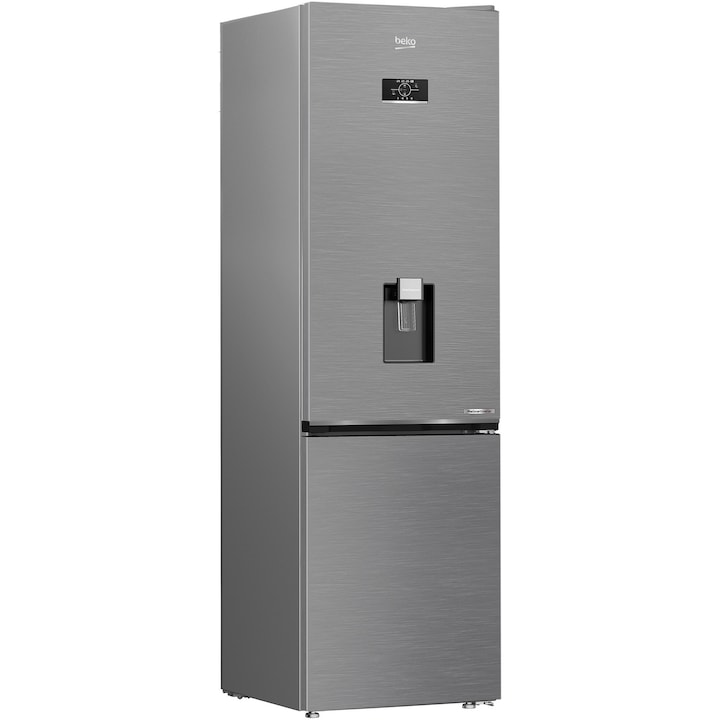 Combina frigorifica Beko B5RCNA405HDXB, 355 l, No Frost, HarvestFresh, AeroFlow, Fast Freeze, Clasa D, 203.5 cm, Inox