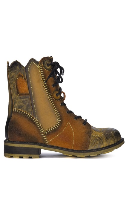 Botine 06719-07/00 Galben, Maciejka, Piele lacuita