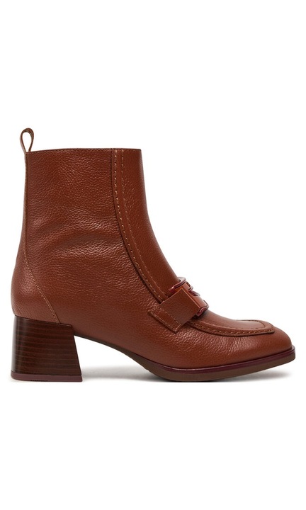 Botine HI243582 Maro, Hispanitas, Piele lacuita, 36 EU