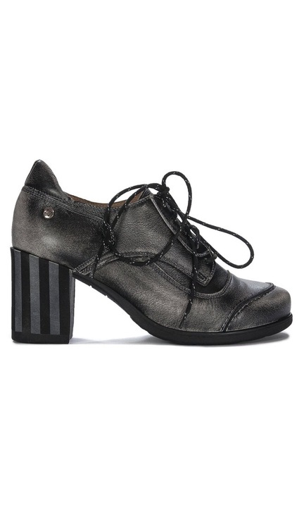 Pantofi 06574-11/00-5 Gri, Maciejka, Piele lacuita