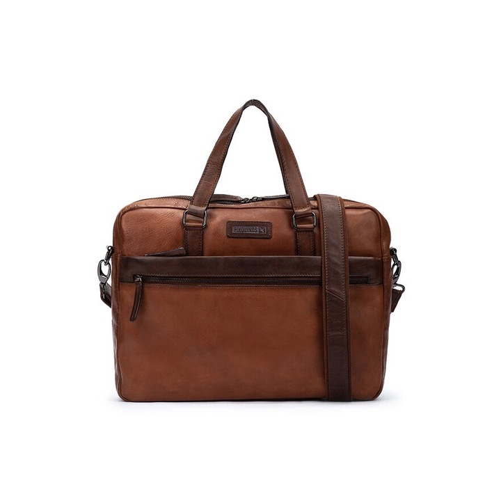 Geanta pentru laptop Mha-870 Maro, Pikolinos, Piele naturala, One Size INTL