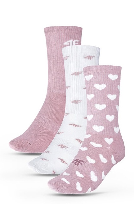 Set de 3 perechi de sosete medii unisex 4FJWAW24USOCF298 Colorat, 4F, Textil, Elastan, 35/37 EU