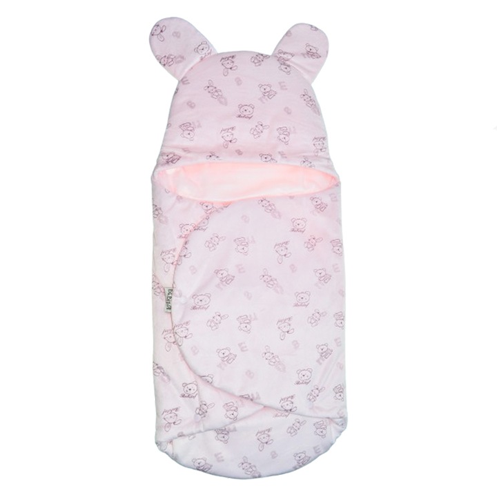 Sistem de infasat reglabil 90 cm pentru bebe Mini Junior SIN-92010R, Roz