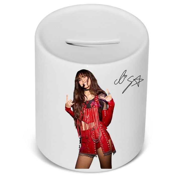 Pusculita personalizata blackpink lisa rockstar, ceramica, 305 gr