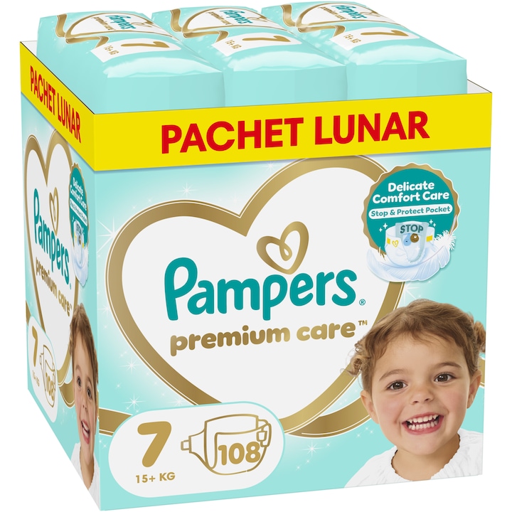 ΠΠ΅Π»Π΅Π½ΠΈ Pampers Premium Care XXL Box, Π Π°Π·ΠΌΠ΅Ρ 7, 15+ ΠΊΠ³, 108 Π±ΡΠΎΡ