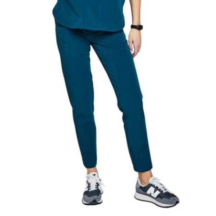Pantaloni medicali pentru femei MEDHOODIE, confortabili si eleganti, cu talie inalta, verde inchis, marime S