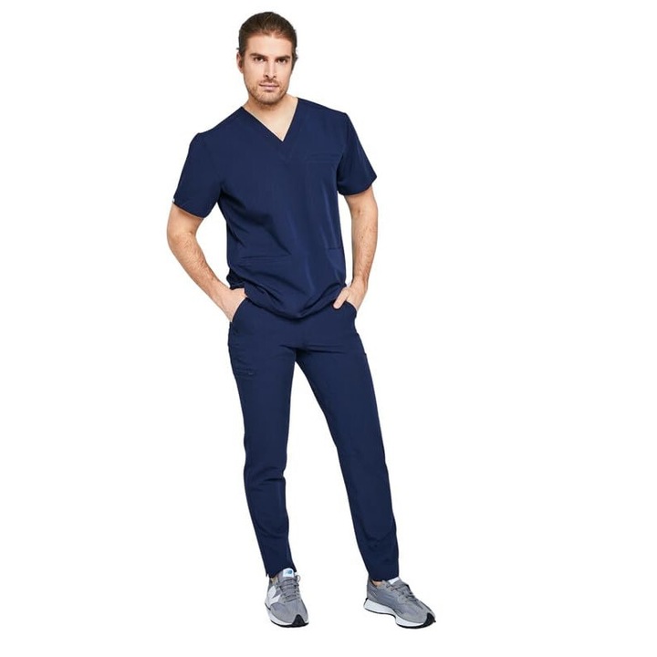 Pantaloni slip-on MEDHOODIE pentru medici, confortabili, Dark Navy, imbracaminte de lucru, XL