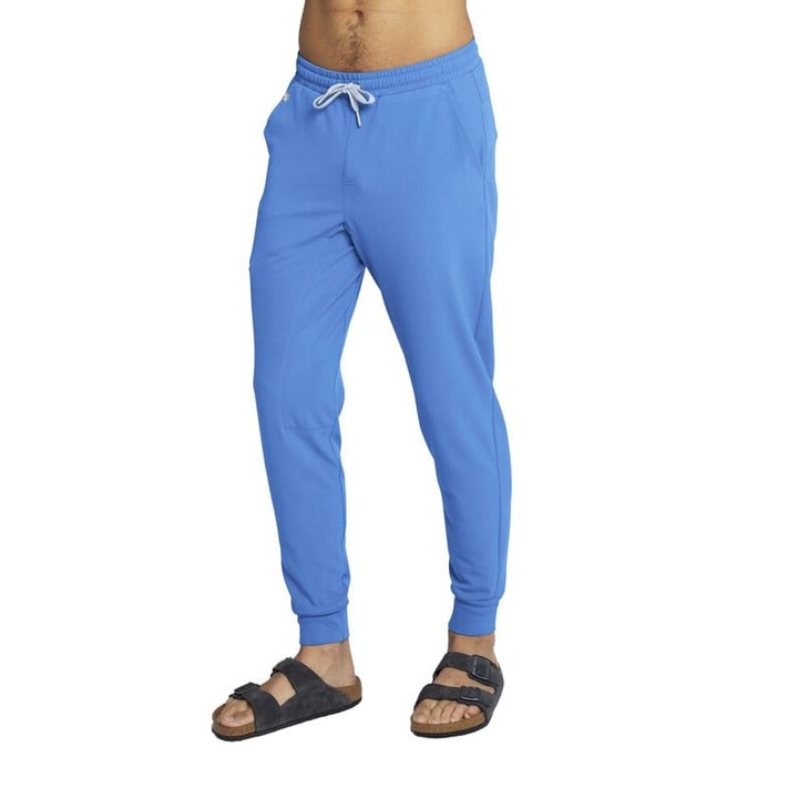 Pantaloni medicali barbati MEDHOODIE, confortabili si eleganti, cu talie inalta, albastru marin, marimea S