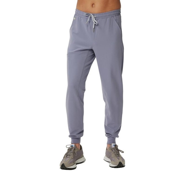 Pantaloni medicali barbati MEDHOODIE, confortabili si eleganti, cu talie inalta, culoare Milky Lavender, marimea M