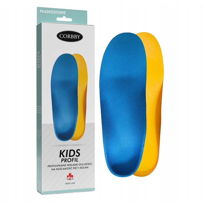Insertii ortopedice pantofi pentru copii, Corbby, KIDS PROFIL, Spuma EVA/Catifea, 26/27