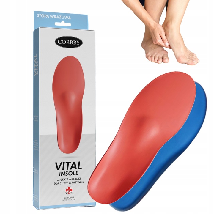 Insertii ortopedice incaltaminte pentru reumatism, Corbby, Vital Insole, Spuma cu memorie, 45-46