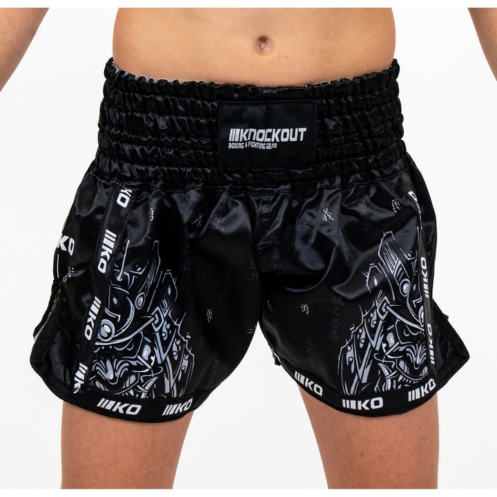 Rovidnadrag Kickbox Knockout Samurai Kids, Fekete