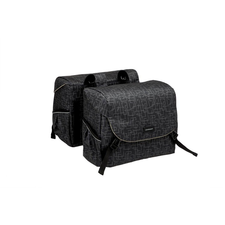 Ivy Mondi Joy dupla kerékpártáska, New Looxs, 38L, poliészter, 37x16x32cm, fekete