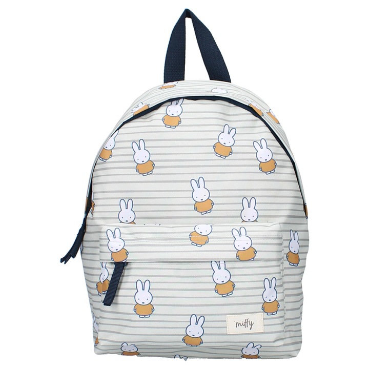 Детска раница Miffy, щампа Miffy, полиестер, 31x22x9 см, сива