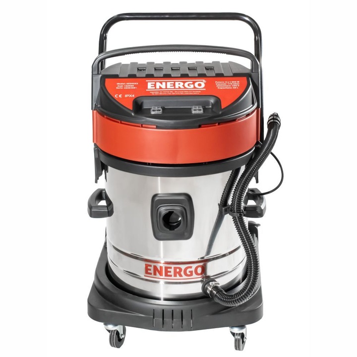 Aspirator AE360X2 utilizare uscat-umed volum 60 L vacuum 170 mbar 2x1000 W Energo