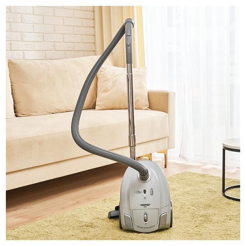 Aspirator cu sac Zelmer ZVC251 Edek, 800 W, Sac 2.5 l, Cablu alimentare 5m Gri