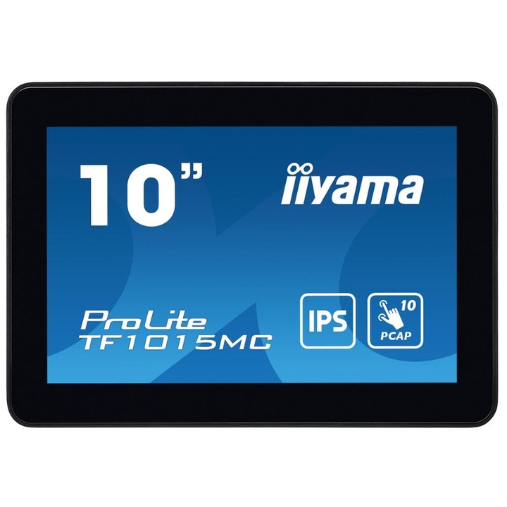 Monitor IPS LED Iiyama 10,1" TF1015MC-B3, 1280 x 800, VGA, HDMI, DisplayPort, érintőképernyő fekete