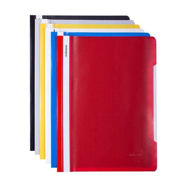 Office 1 folder, PP, fara perforare, culori asortate, 12 bucati