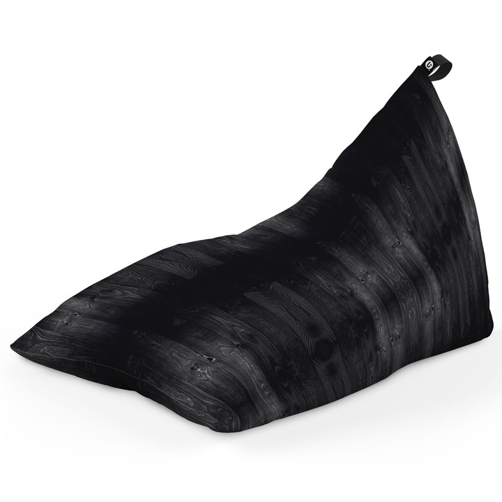 Fotoliu Updeco Puf Bean Bag tip Lounge, sac interior, impermeabil, indoor/outdoor, cu maner, 140 x 80 x 65 cm, Lemn Negru