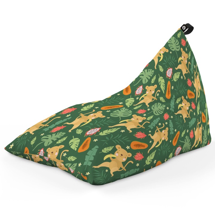 Fotoliu Updeco Puf Bean Bag tip Lounge, sac interior, impermeabil, indoor/outdoor, cu maner, 140 x 80 x 65 cm, Maimute