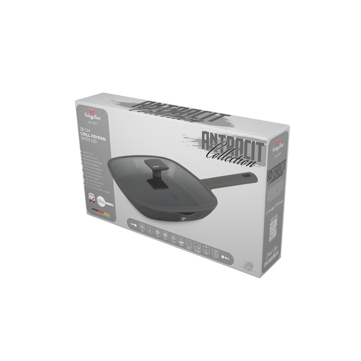 Грил тиган с капак, 28см-Антрацит Колекция Berlinger Haus BH8127
