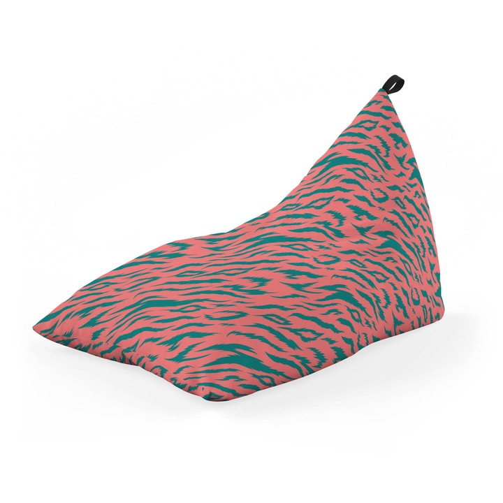 Fotoliu Updeco Puf Bean Bag tip Lounge, sac interior, impermeabil, indoor/outdoor, cu maner, 140 x 80 x 65 cm, Tigre Pink