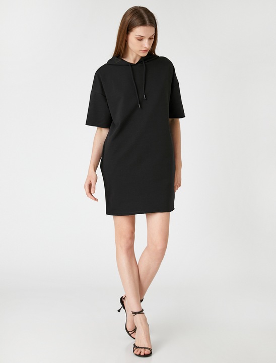 KOTON, Rochie lejera cu gluga, Negru, S