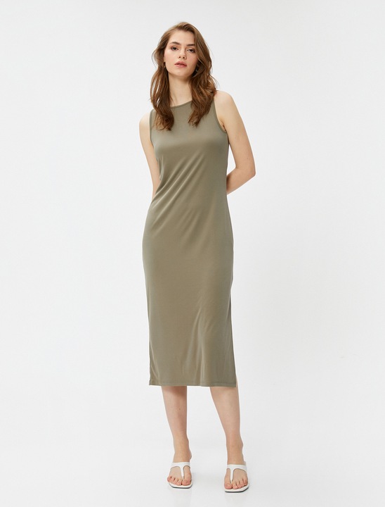 KOTON, Rochie dreapta fara maneci, Kaki, S