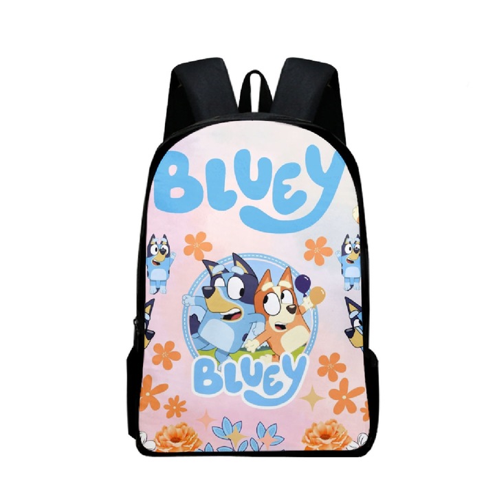 Ghiozdan pentru scoala, capacitate mare, ergonomic, 30x40x13cm, Albastru roz