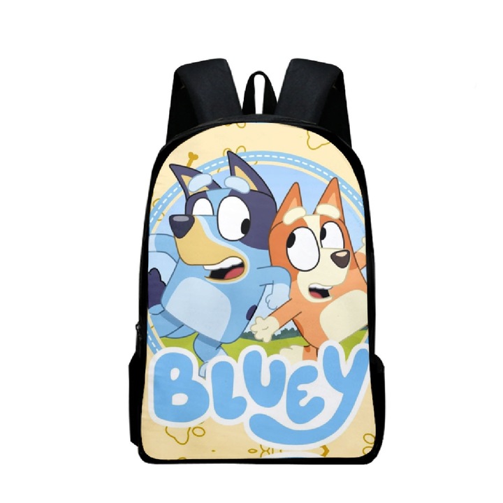 Ghiozdan pentru scoala, capacitate mare, ergonomic, 30x40x13cm，Albastru galben