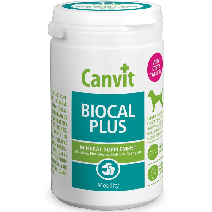 Supliment nutritiv pentru caini, Canvit Biocal Plus, cu Minerale, 1.000 g