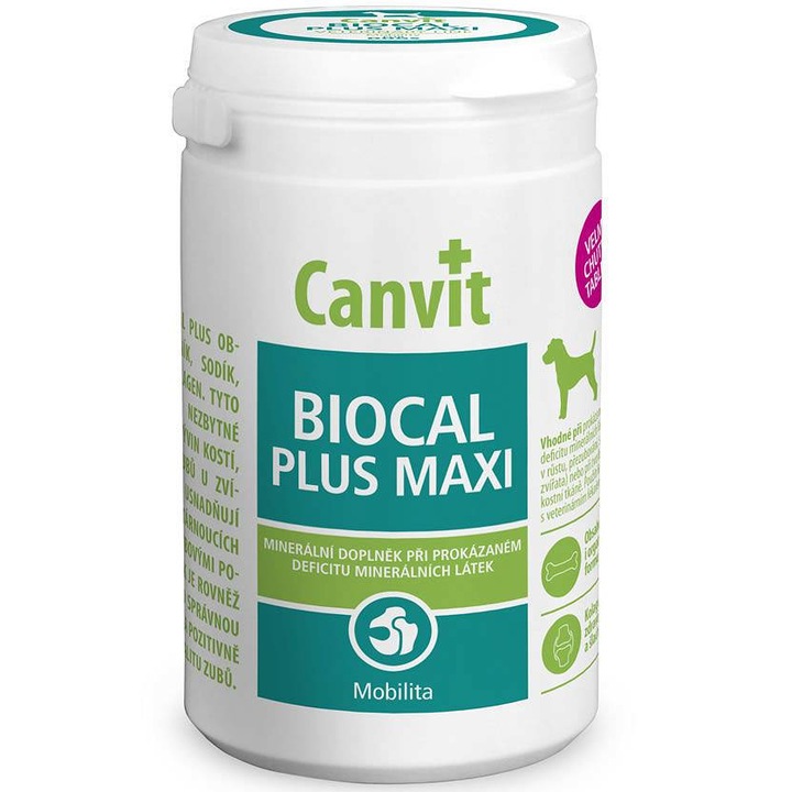 Supliment nutritiv pentru caini, Canvit Biocal Plus Maxi, 230 g