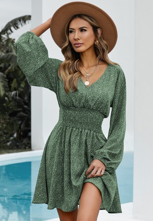 Ruha, Jormftte, virágos, zöld, jersey