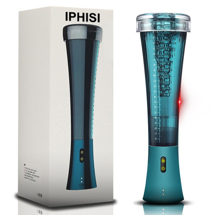Секс помпа за пенис IPHISI, Тренировка за ерекция, Син, Водоустойчив