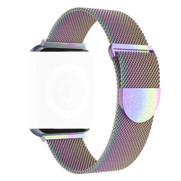 Bratara pentru Apple Watch, Milanese Loop, Compatibil cu Apple Watch 6, 7, 8, 9, X, SE, Ultra 42/44/45/49 mm, Colorful