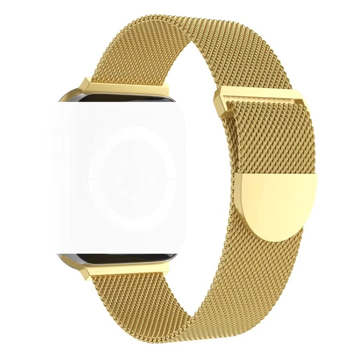 Karkötő Apple Watchhoz, Milanese Loop, Kompatibilis Apple Watch 6, 7, 8, 9, X, SE, Ultra 42/44/45/49 mm, arany
