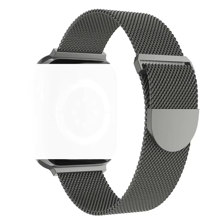 Bratara pentru Apple Watch, Milanese Loop, Compatibil cu Apple Watch 6, 7, 8, 9, X, SE, Ultra 42/44/45/49 mm, Dark Gray