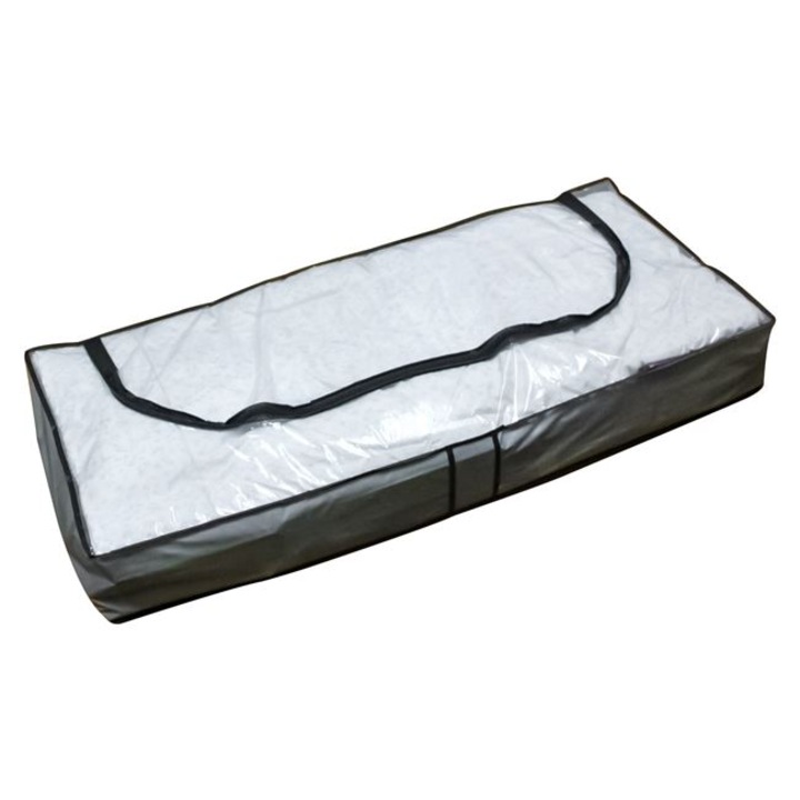 Husa de depozitare cu fermoar si fereastra Antbro®, ideala pentru haine, paturi, gri, 102x45x15cm