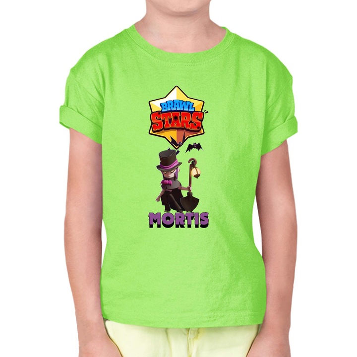 Gyerek rövid ujjú póló Brawl Stars Battle Royale Legendary Brawler Battle Arena OPT Mortis Skin 3, Mentazöld
