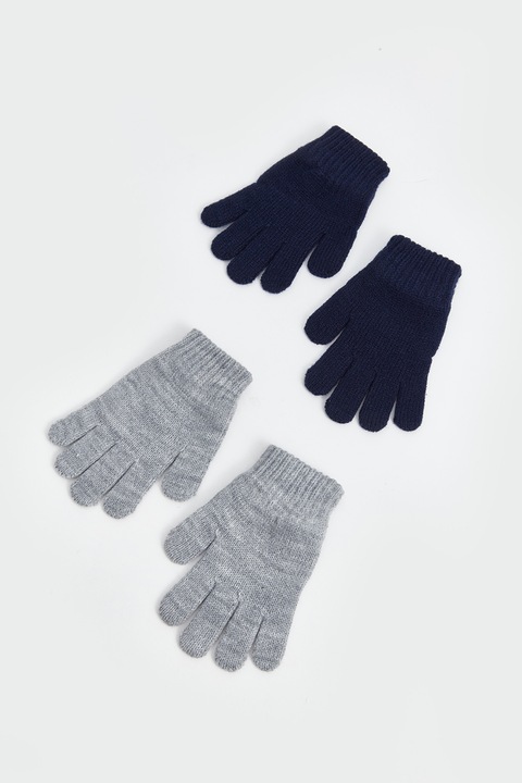 LC WAIKIKI, Manusi uni - 2 perechi, Gri melange/Bleumarin, 14 CM