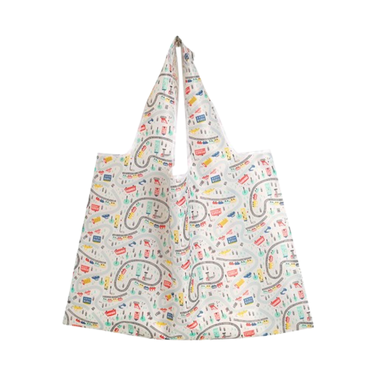 Összehajtható bevásárlótáska, válltáska, nagy kapacitású, nylon, 58x42cm, fehér