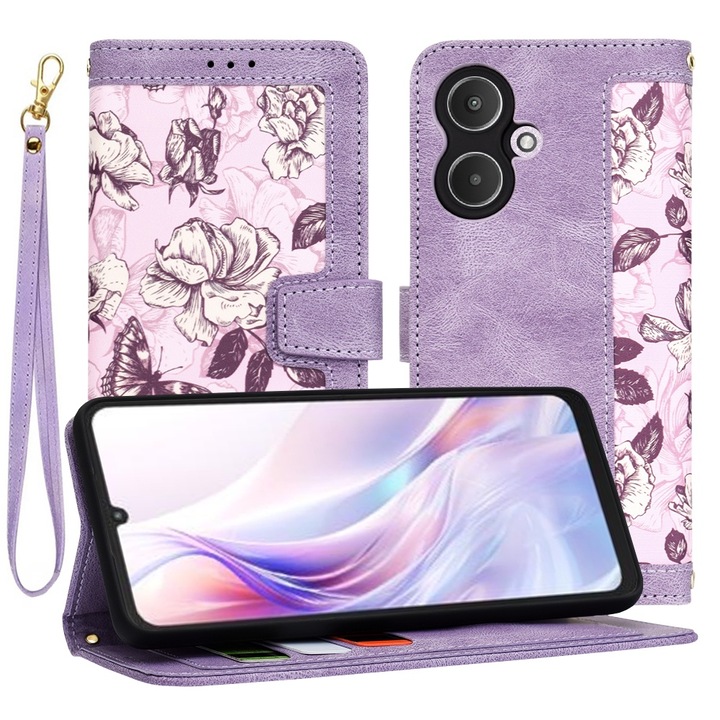 Калъф fixGuard FlipCraft за Xiaomi Redmi 13C 5G / Poco M6 - Mysterious Purple
