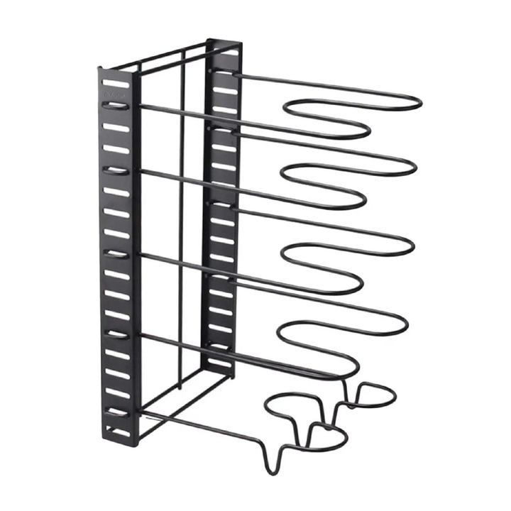Suport organizator metalic reglabil pentru oale si tigai cu 5 rafturi