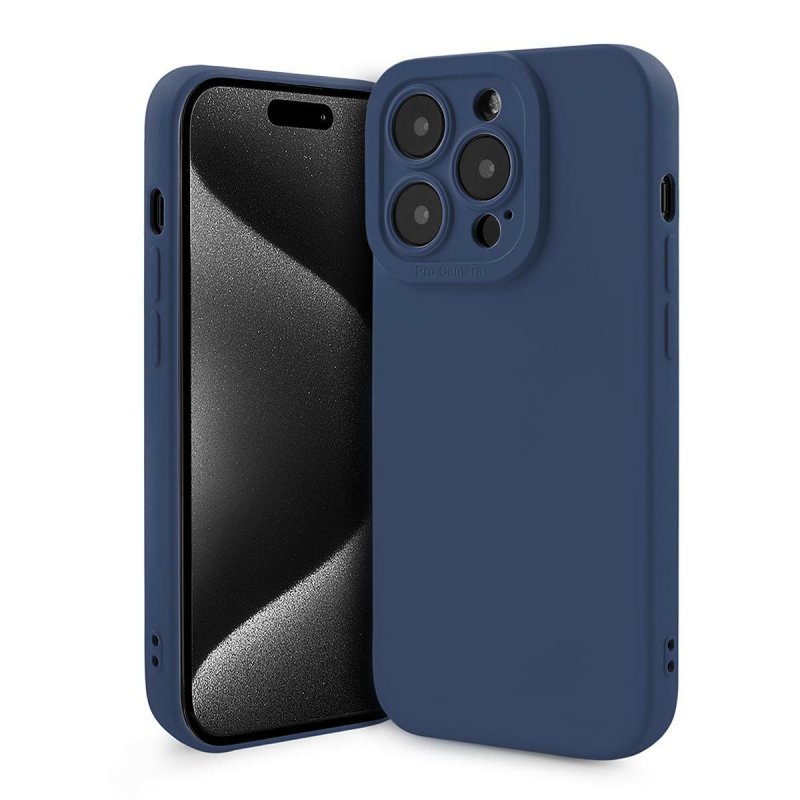 Husa de protectie pentru Apple Silicone Case compatibila cu iPhone 15 Pro Max, Dark Blue