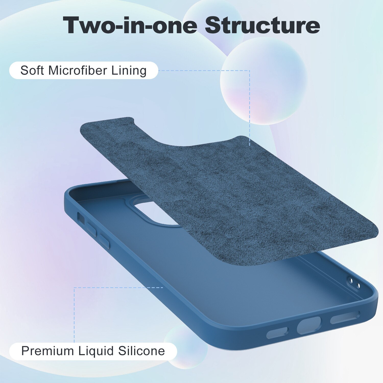 Husa de protectie pentru Apple Silicone Case compatibila cu iPhone 15 Pro Max, Dark Blue
