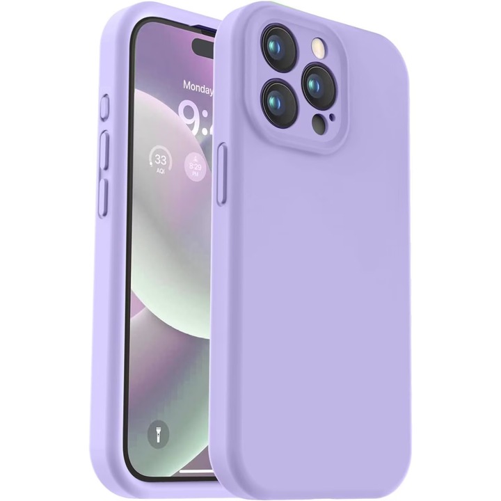 Защитно покритие за Apple Silicone Case съвместим с iPhone 15 Pro Max, Лилав
