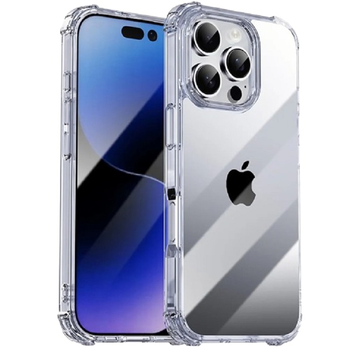 Husa silicon transparenta protectie telefon disponibila pentru Iphone 16 Pro